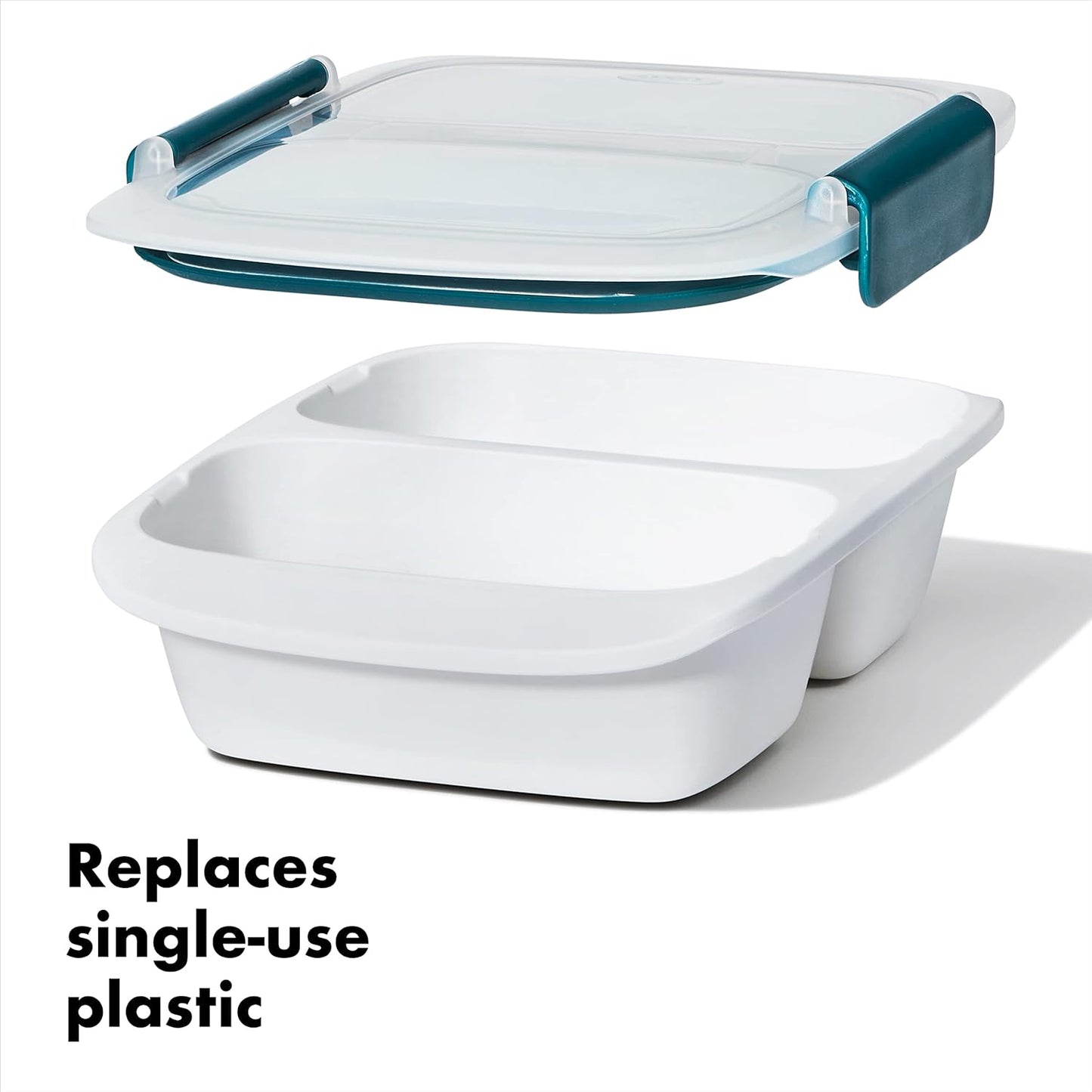OXO Good Grips Prep & Go Snack & Dip Container, Snack Fuss-Free on the Move, Leakproof Reusable Small Meal Food Storage and Lid, Food Containers with Lids, Snack Organizer, 1.6 Cups/0.4 L