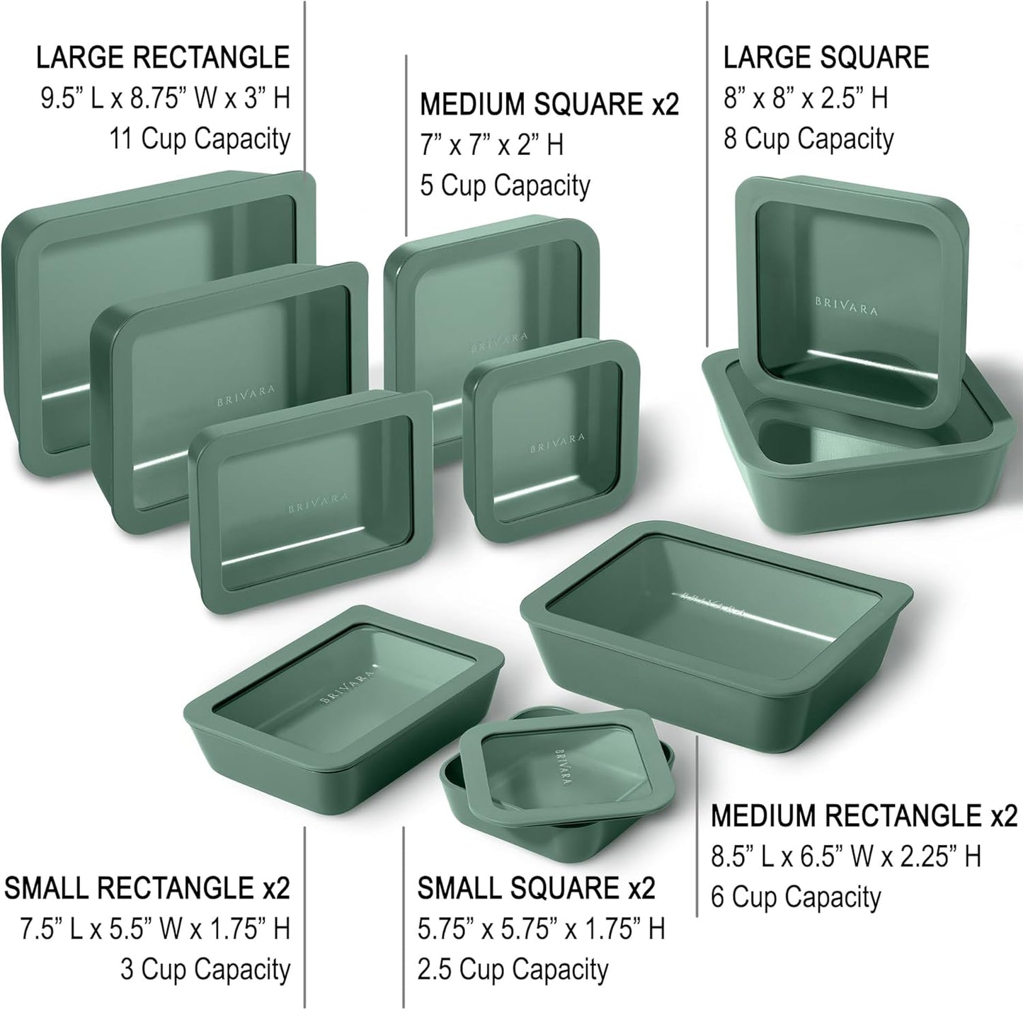 Ceramic Coated Glass Food Storage Container | No PTFE, PFOA, PFAS, and BPA | Reusable Non Toxic Meal Prep Container with Glass Lid | Easy To Store | 3 Cup Rectangle [Onyx]