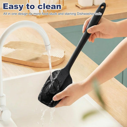 Premium 5-Piece Silicone Spatula Set, 446°F Heat Resistant for Nonstick Cookware & Baking, Food Grade, Hand Wash Recommended（Black)