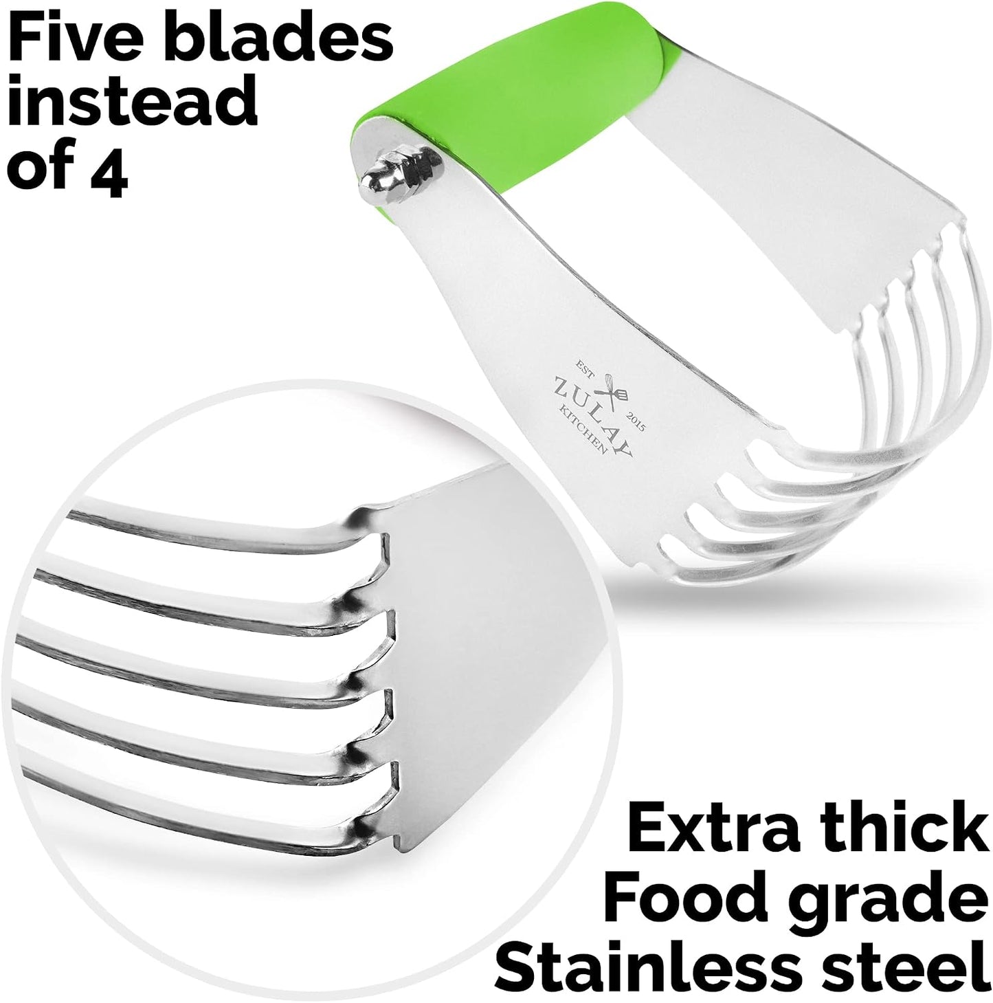 Zulay Premium Multi-purpose Stainless Steel Bench Scraper & Chopper, Easy to Read Etched Markings for Perfect Cuts, Quick & Easy Multi-use Dough Scraper, Dough Cutter & Pastry Scraper (Black)