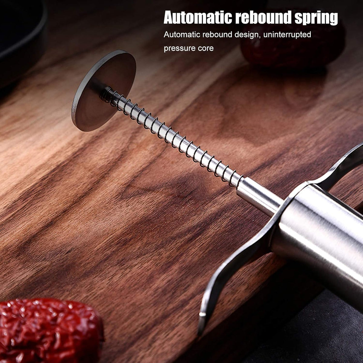 Stainless Steel Fruit Corer, Easy One Hand Use Kitchen Gadget for Cherry Olive Grape Hawthorn, with Durable Design