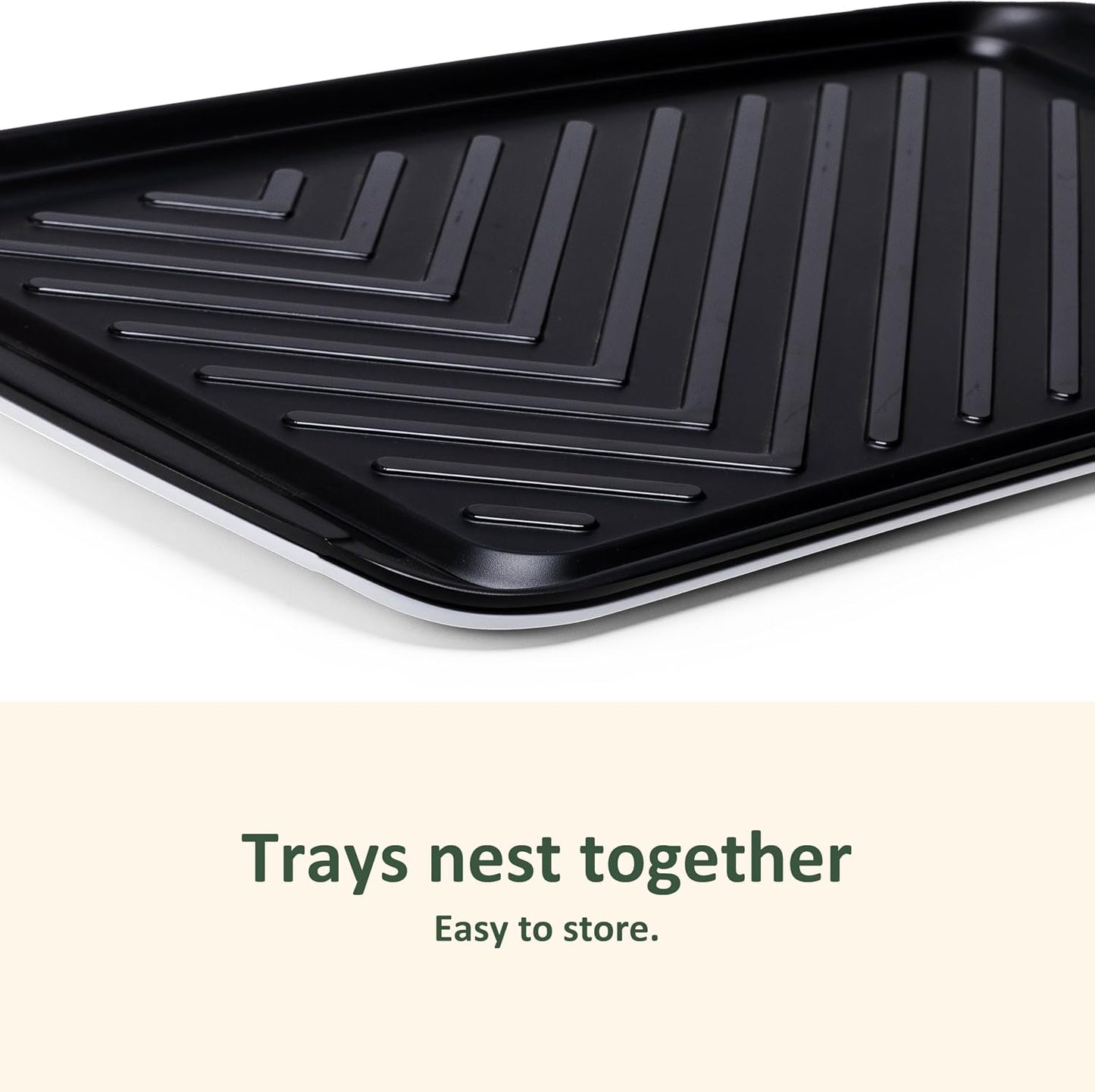 BBQ Tray for Raw Meat Prep and Cooked Food, Grill Prep and Serve Trays, Melamine Serving Trays and Platters for Food, Unbreakable Party Tray, Set of 2, Black and Red