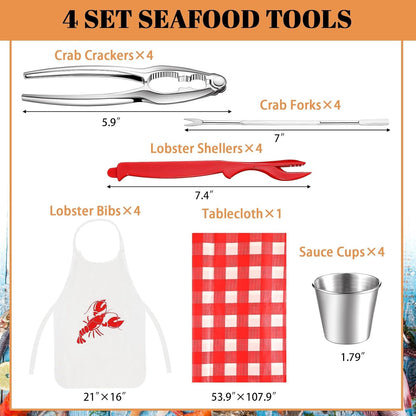Mepase Seafood Boil Crab Cracker Tool Kit, Red
