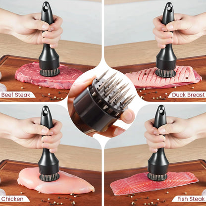 Chicken Shredder Tool Twist Large 3 layer With Meat Tenderizer Tool & Brush,Manual Chicken Breast Grinder,10'' Pro Meat Shredder, BPA Free Anti-Slip Ergonomic Handle,Suitable For Beef &Vegetable