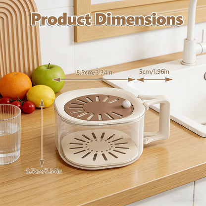 2PCS Fruit Washer with Strainer - Draining and Preservation Basket Fruit Washing Bowl Fridge Berry Container,Folding Handel for Kitchen,Outdoor