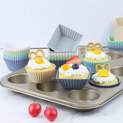 60PCS Silicone Lunch Box Dividers, Heavy-Duty Silicone Cupcake Liners for Muffin Cups, Reusable Kids' Lunch/Bento Box Accessories Set with Animal Forks, Food-Grade, BPA Free(20 Liners + 40 Picks)
