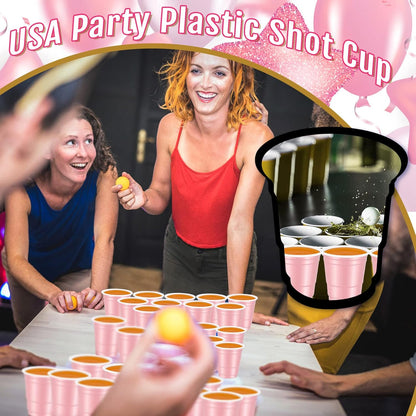 Roshtia 100 Pack 2 oz Plastic Shot Cups, Mini Disposable Shot Glasses 2 oz Wedding Party Cups for Bridal Shower Wedding Party, Beer Taste Serving, Snacks(Black, Gold)