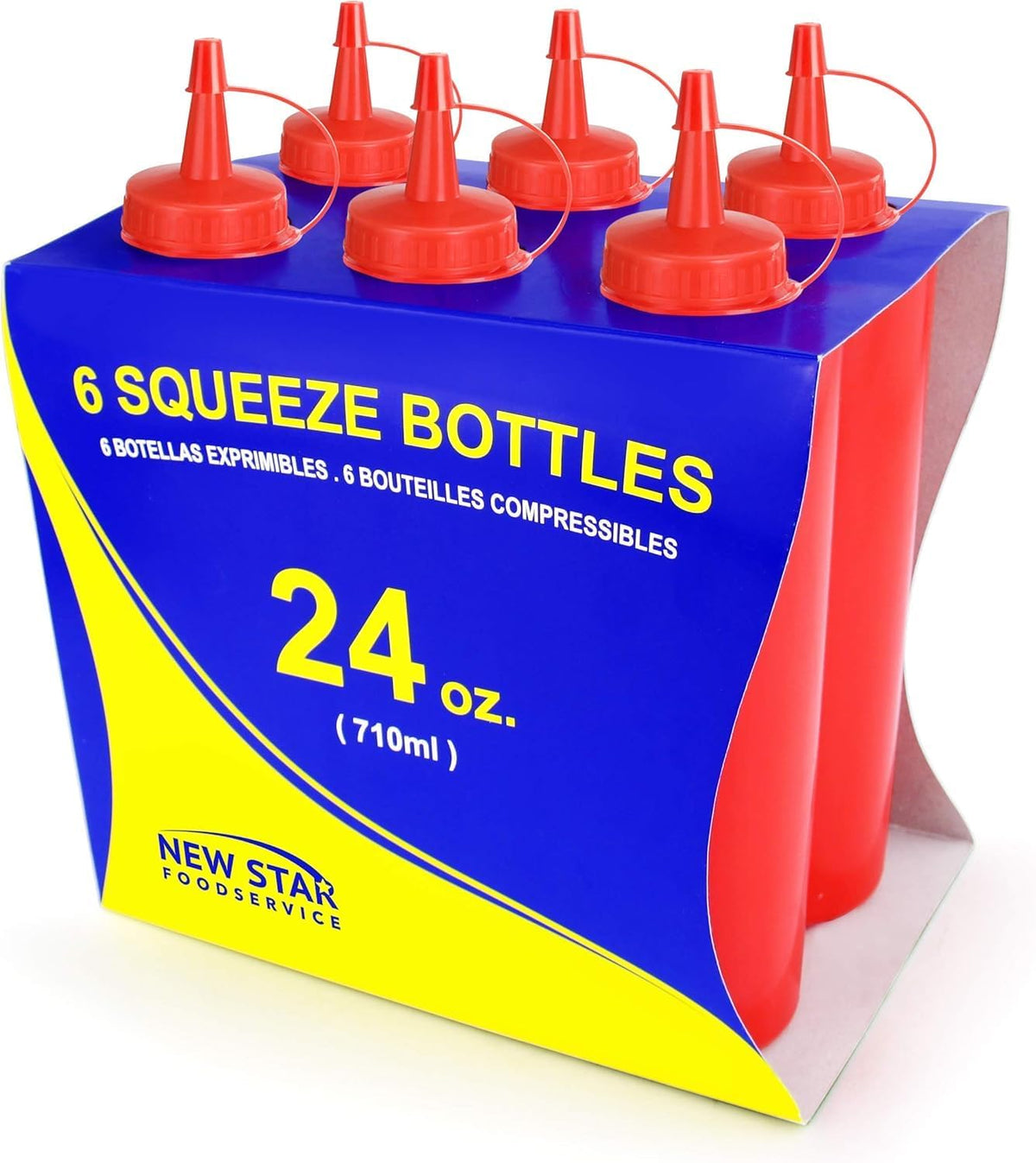 New Star Foodservice Squeeze Bottle, 12 oz, Red