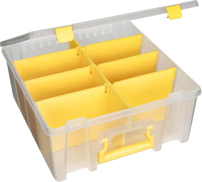 ArtBin 6990SO Super Satchel Double Deep Compartment Box - Art Storage with 8 Removable Compartments, Smart Closure for Craft Supplies (Gold - Pack of 1)