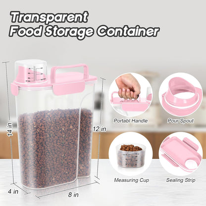 LEAWALK 5Lbs Airtight Cat Dog Food Storage Container with Upgraded Large Nozzle BPA-Free, Pet Food Storage Containers for Rice, Grain, Pet Food, Flour, Dog Treat Storage (Dark Gray, 5L-1pack)