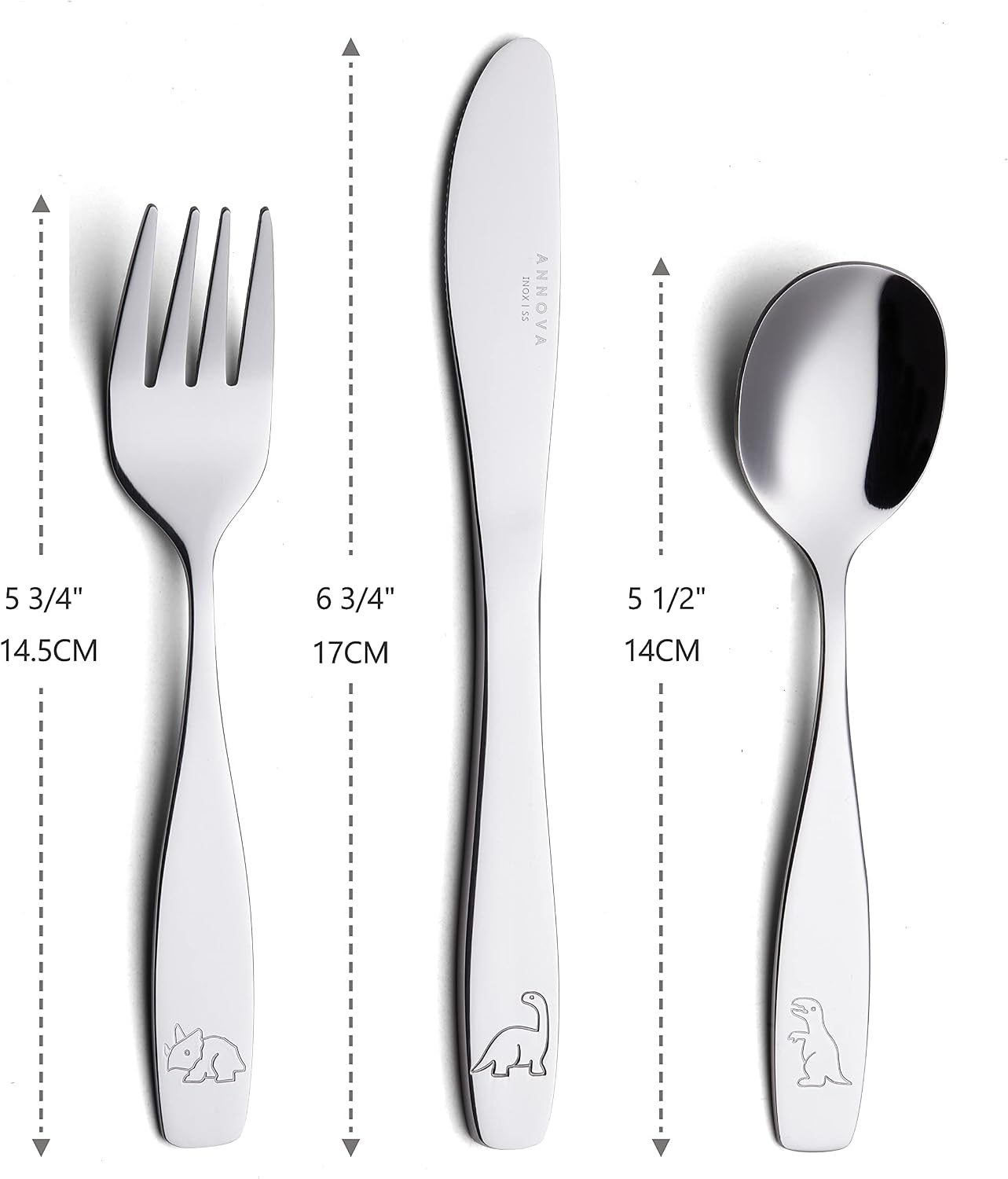 ANNOVA Kids Silverware Children's Safe Flatware Set Stainless Steel - Children Forks, Children Tablespoons, Toddler Utensils, Metal Cutlery Set for LunchBox (Rainbow, 6)