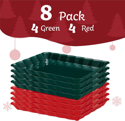 Plasticpro Plastic Serving Trays - Serving Platters Rectangle 9X13 Disposable Party Dish 4 Black Trays