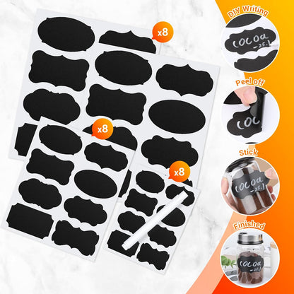 Segarty Food Label Stickers, 300 Pcs Blank Expiration Date Stickers to Write On, with 1 Black Pen, Waterproof Removable Freezer Labels for Glass Spice Jars, Canister, Food Container