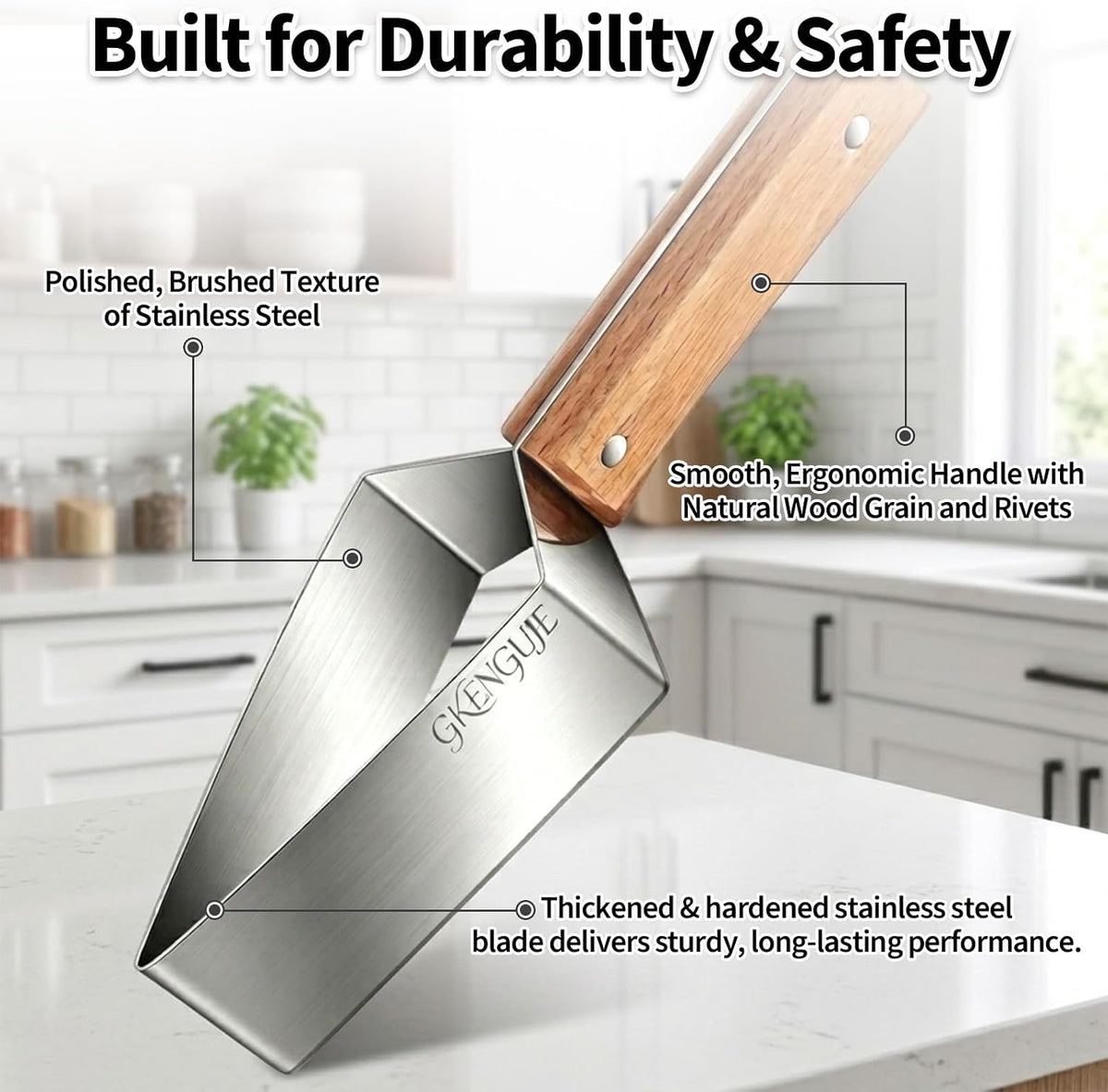 Watermelon Slicer-Triangle Watermelon Cutter with Wooden Handle