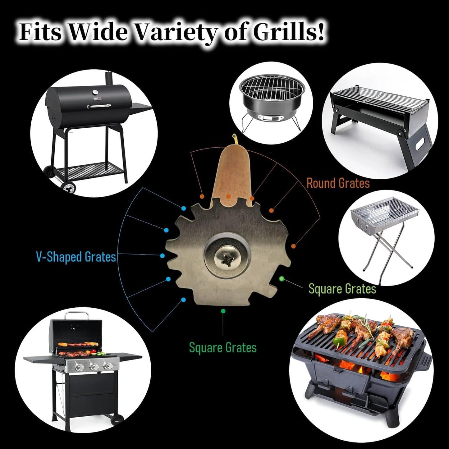 Grill Brush and Scraper for Barbecue – Safe Bristle Free Stainless Steel BBQ Cleaner with Heavy Duty Scrubber Pad, Grill Accessories Steel Wool Scrubbers for Porcelain Gas Charcoal Grill