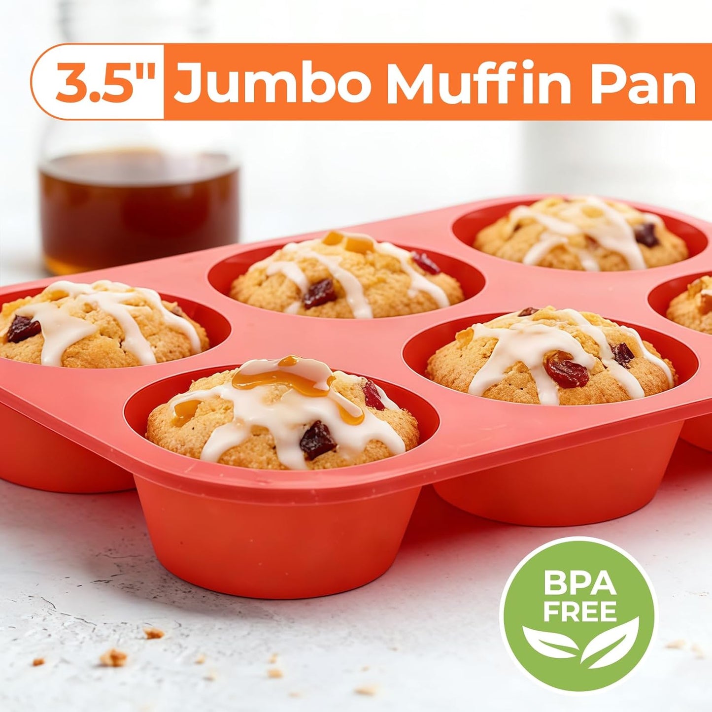 CAKETIME 12 Cups Silicone Muffin Pan - Nonstick Cupcake Pan 1 Pack Regular Size Silicone Mold for Baking