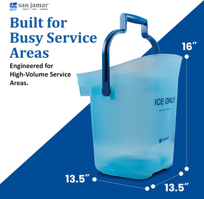 San Jamar Ice Tote, Blue, 16" H, 13-1/4"D, Plastic SILD6000-1 Each