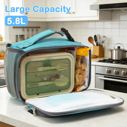 FlowFly Kids Lunch box Insulated Soft Bag Mini Cooler Back to School Thermal Meal Tote Kit for Girls, Boys, Astronaut - Colors B