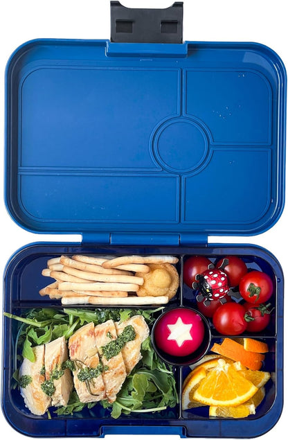Yumbox Tapas Leakproof Bento Box, 5 Compartments, Antibes Blue | Large Capacity Design | Removable Compartment Tray | Easy-Open Single Latch | Ideal for Teens & Adults | Dishwasher-Safe Tray