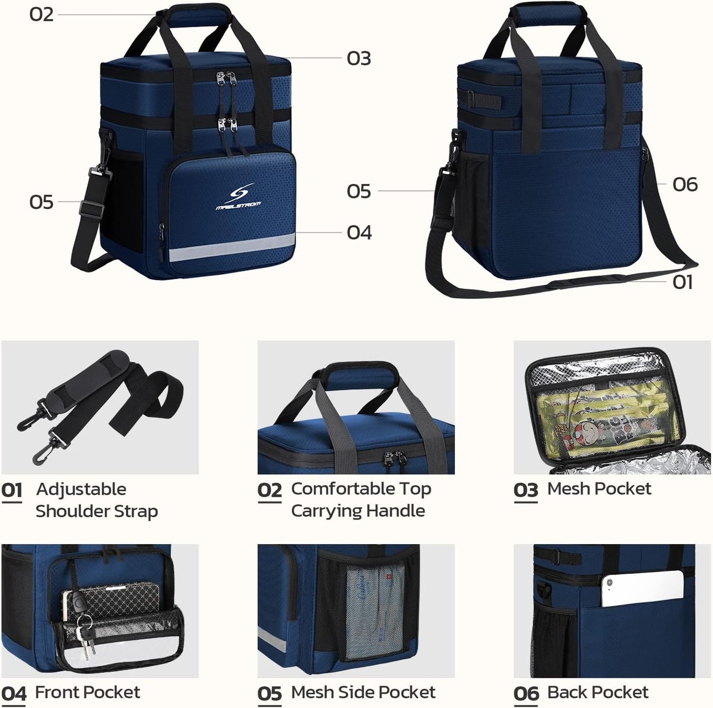 Maelstrom Lunch Box for Men,Insulated Lunch Bag Women/Men,Leakproof Lunch Cooler Bag, Lunch Tote Bag