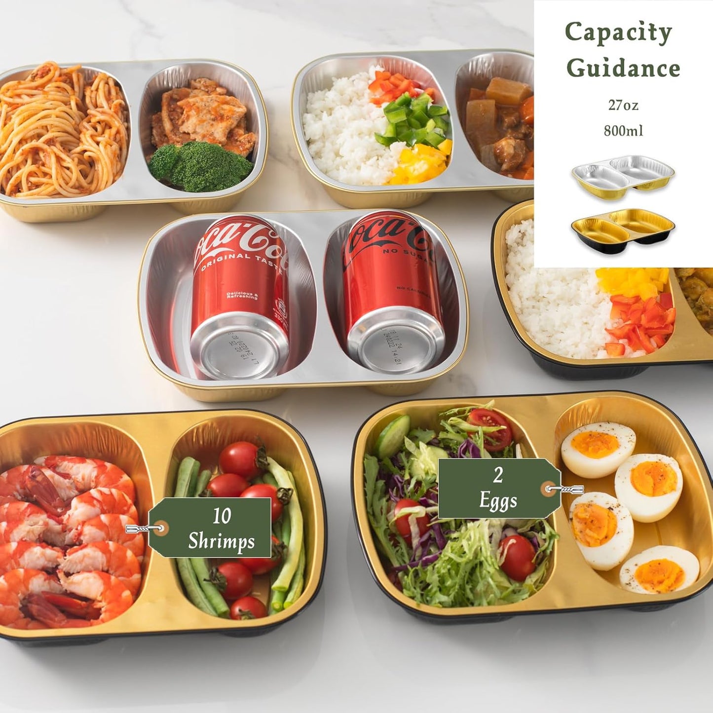 Oval Aluminum Foil Takeout Containers with Lids (5 Pack) – 2X Thicker Heavy Duty Black Food To-Go Trays for Restaurants, Delivery, Meal Prep & Food Service, 25oz