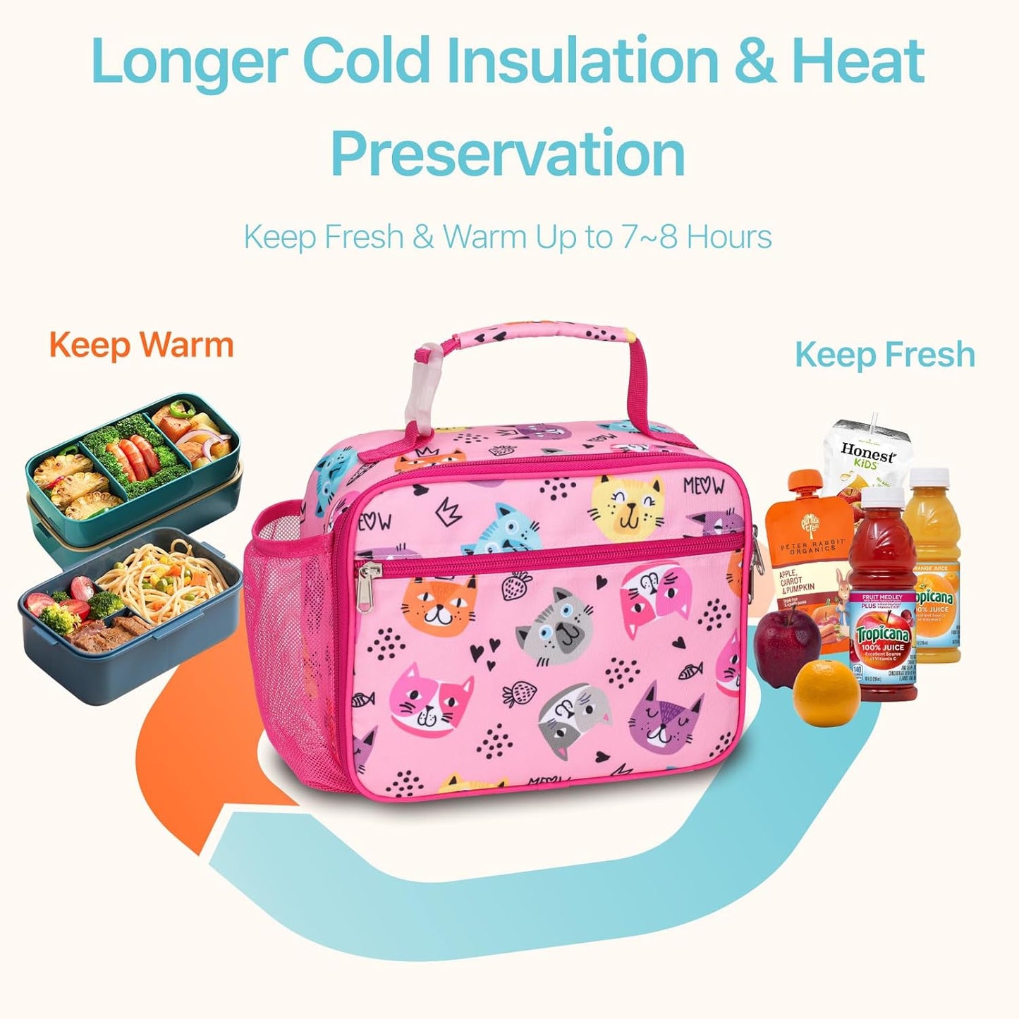Bagseri Kids Lunch Bag Boys - Thermal Insulated Lunch Box Tote with Water Bottle Holder, Reusable Leak-Proof Kids Lunch Box for Daycare & School, Black Dinosaur (Containers Not Included)