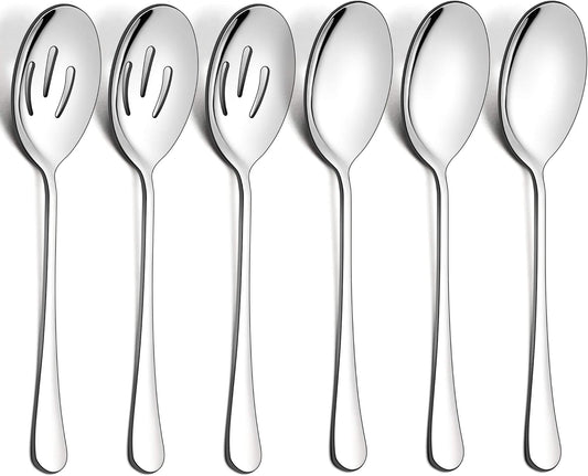 LIANYU 6-Piece Large Serving Spoon Set, Stainless Steel Serving Utensil Set