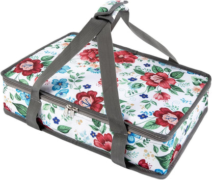 Insulated Casserole Carrier Fits Pioneer Woman Kitchen Stuff & 9x13 Baking Dish, Large Lasagna Lugger Tote, Leakproof Thermal Food Warmer Bag for Potluck, Picnic, Travel, Hot/Cold Food & Mom Gifts