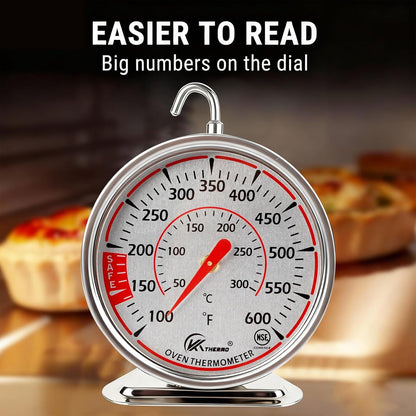 Oven Thermometer 2.75-Inch Dual Scale, 50-300°C/100-600°F, NSF 2‑Pack