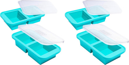 Souper Cubes 2 Cup Silicone Freezer Tray with Lid, Perfect for Storing Lasagna, Leftovers, Sauces, Portioned Meals and More, Silicone Freezer Mold for Meal Prepping - Blueberry - 1-Pack