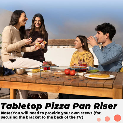 Linone 4 PCS Pizza Stand Holder, Black Metal Pizza Pan Display Stands