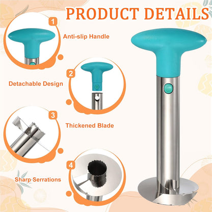uxcell Pineapple Corer and Slicer Set 9.4x4.1" Stainless Steel Light Purple