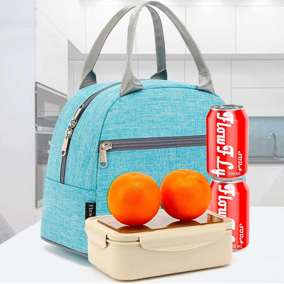 FlowFly Insulated Lunch Cooler Bag - Tote Bag Organizer for Women/Men, Black - Colors A