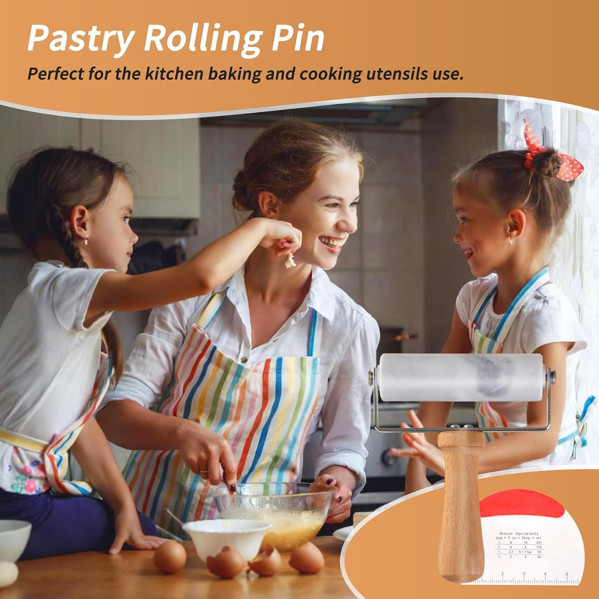 Small Marble Rolling Pin Pizza Roller for Baking (Type B Black)