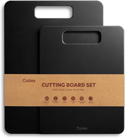 Wood Fiber Cutting Board Set of 2, Dishwasher Safe, Non-Toxic Cutting Board for Kitchen, BPA Free, Non-Slip, Non-Porous Composite Chopping Board for Meat Vegetable Fruit