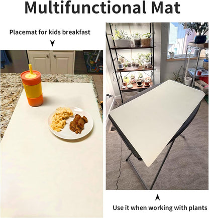 Extra Large Dark Green Countertop Mat - Silicone Table Kitchen Desk Mat - Non-Slip & Heat Resistant - Dinner Placemat Pastry Dough Rolling Mat - Colors B