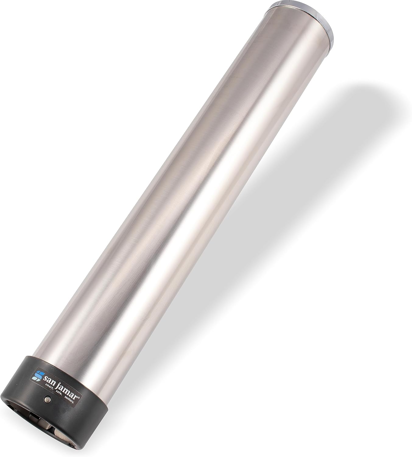 San Jamar Pull-Type Cup Dispenser 12-24 Oz. Cups for Restaurants, Home, and Office, Plastic, 23.5 Inches, Silver