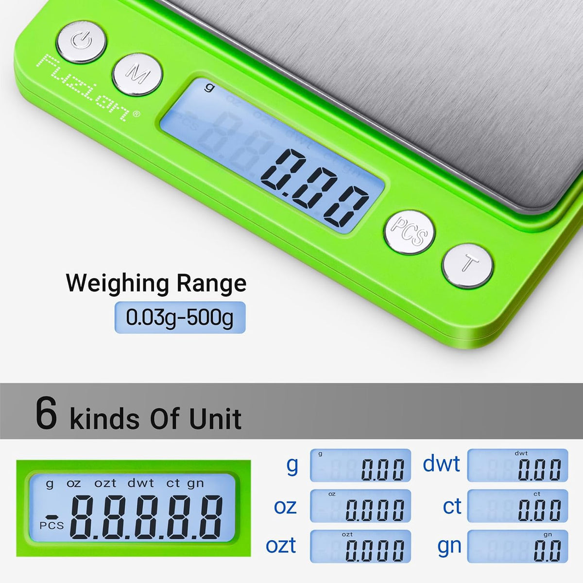 Fuzion Digital Gram Scale .01 Gram Accuracy, 500g Small Jewelry Scale