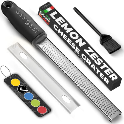 Stainless Steel Lemon Zester with Handle, Citrus Zester Grater for Cheese