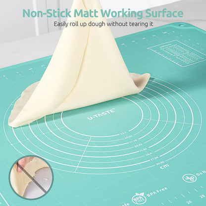 U-Taste Silicone Pastry Mat, Dough Rolling Baking Sheet, 28x20"/Transparent