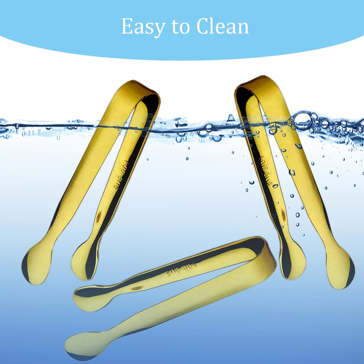 Ice Tongs Mini Sugar Tongs 4.25Inch Stainless Steel Kitchen Utensils Set,Small Serving Tong and Tiny Kitchen Tong for Appetizers,Tea Party, Coffee Bar, Desserts by Sunenlyst (Silver)