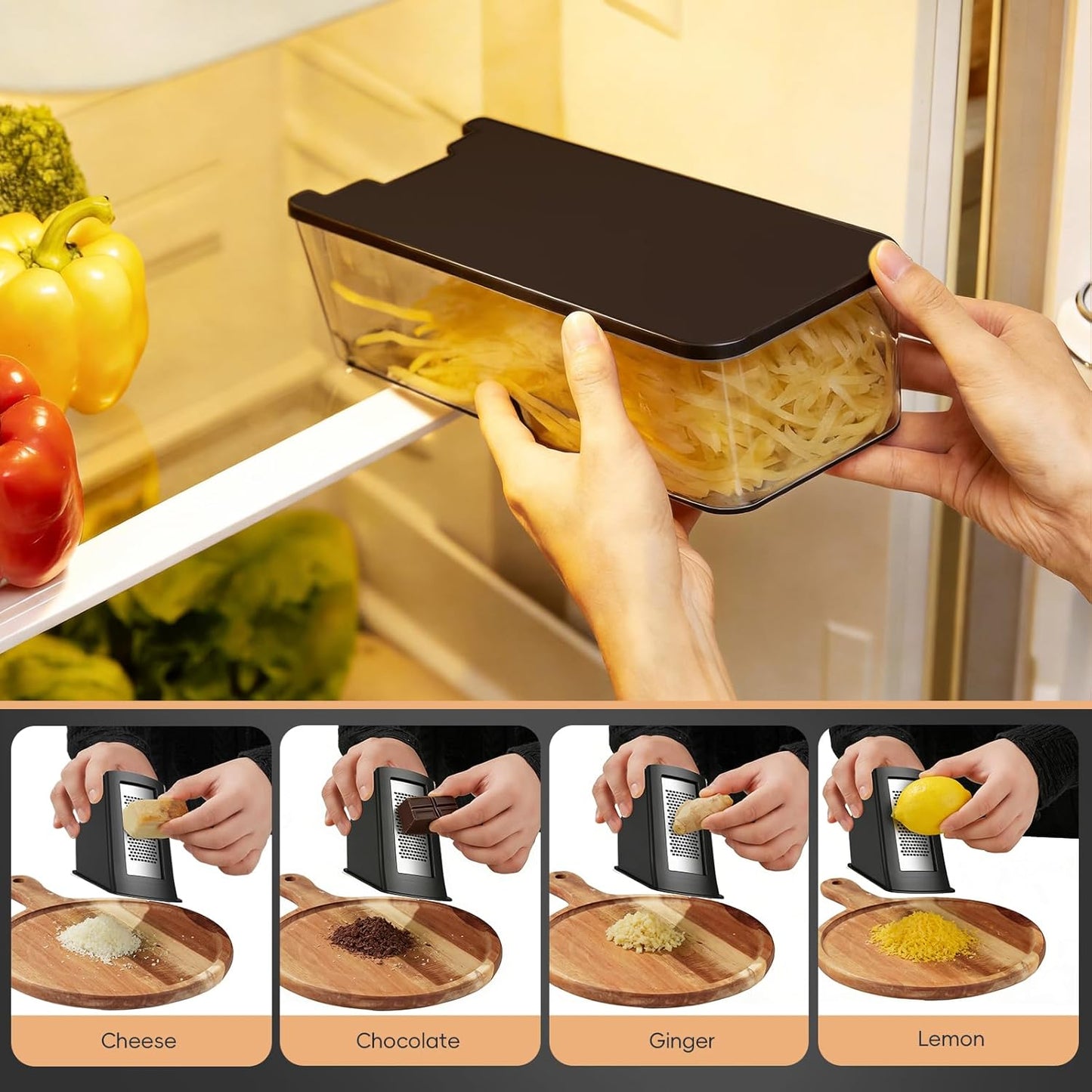 ONCE FOR ALL Upgrade Safe Mandoline Slicer Plus, Biger Size, Adjustable Vegetable Food Chopper Potato Fries Cutter, Detachable Blade, Kitchen Chopping Artifact, Gift (SkyBlue)