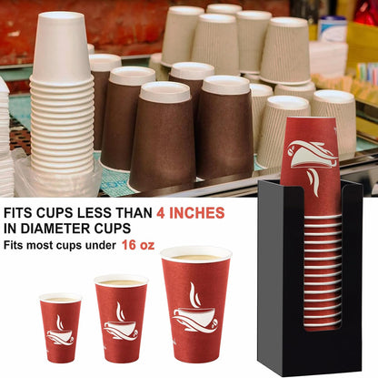 Coffee Cup Dispenser, Cup and Lid Organizer fits 5 to 16 oz Disposable Cups