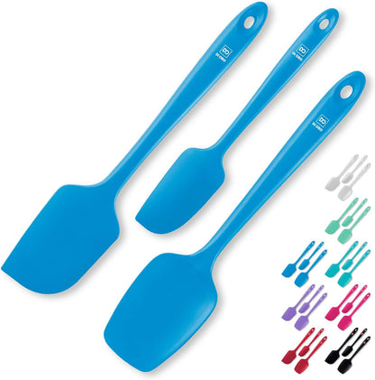 DI ORO Silicone Spatula Set - Rubber Kitchen Spatulas for Baking, Cooking, & Mixing - 600°F Heat-Resistant & BPA Free Silicone Scraper Spatulas for Nonstick Cookware - Dishwasher Safe (3pc, Black)
