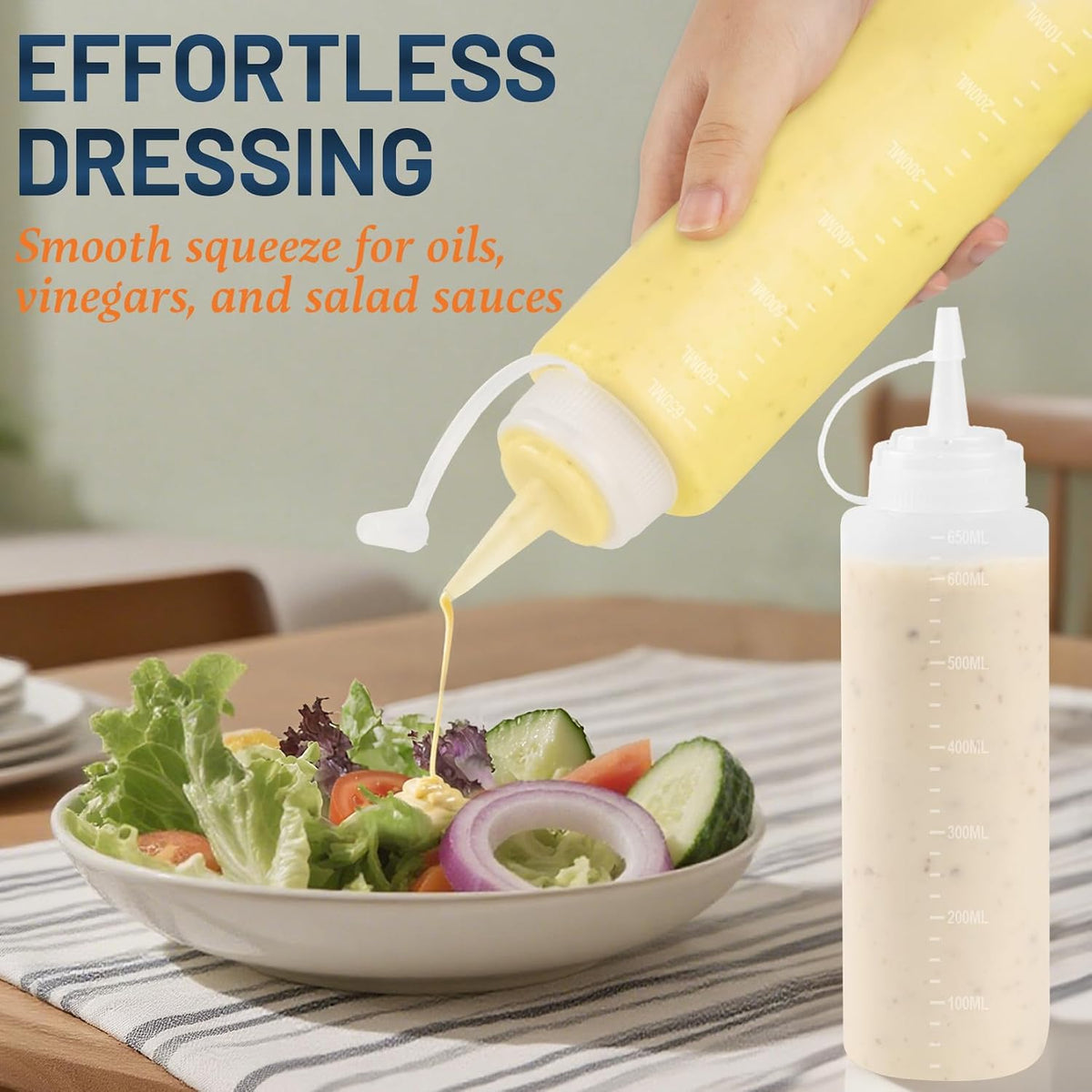 8oz Squeeze Bottles, Sauce Bottles, Squirt Bottle, Salad Dressing Bottle