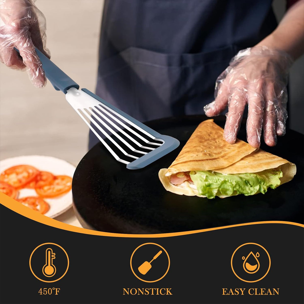 Nonstick Fish Spatula With Silicone Edge, FENGCHEN Silicone Fish Spatula, Heat-Resistant Fish Turner Spatula,Fish Spatulas For Cooking, For Scrapping, Flipping, Frying, Turning Foods (Silver)