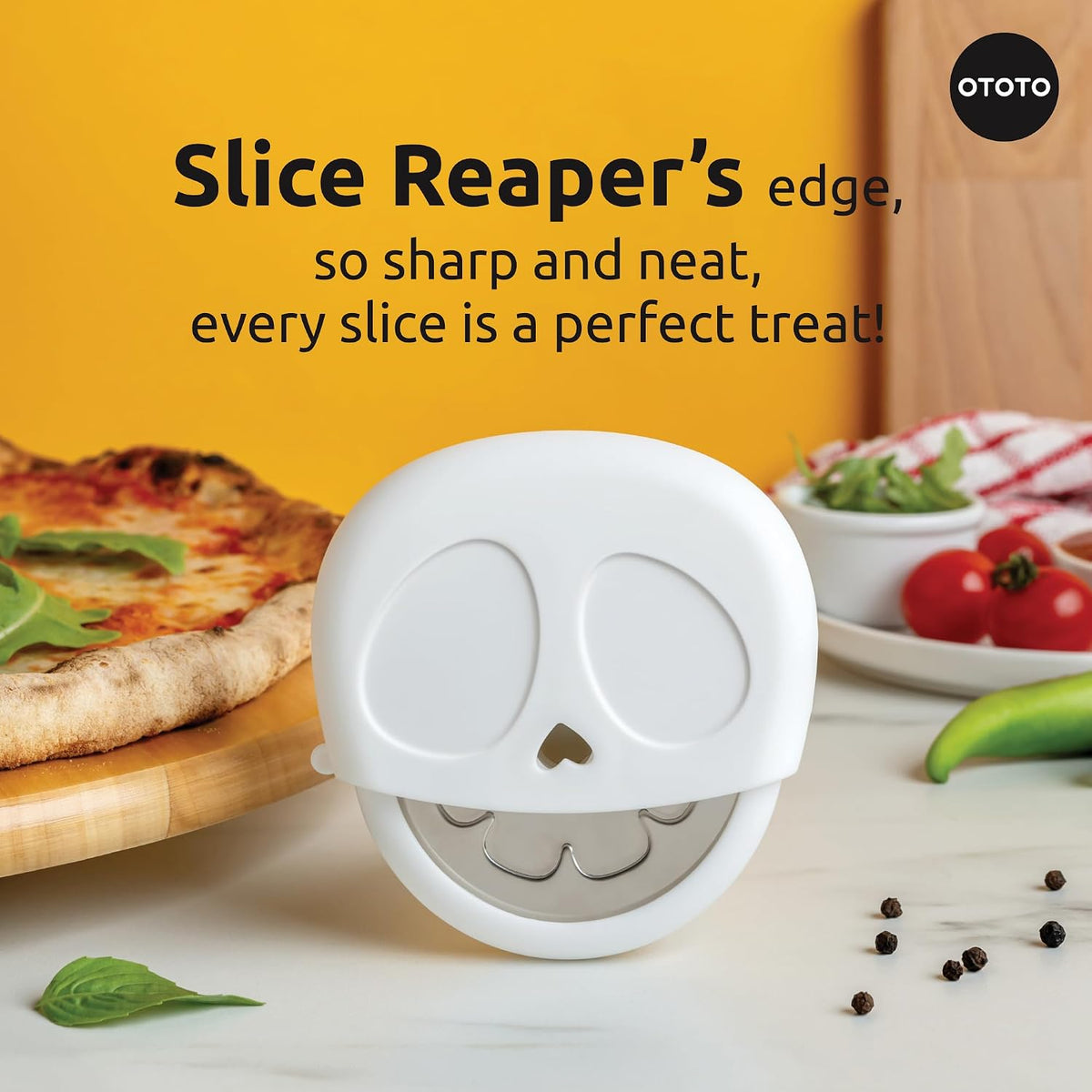 OTOTO Kitty Cut Pizza Cutter Wheel - Pizza Cutters Stainless Steel, Funny Kitchen Gadgets and Kitchen Gifts, Cat Gift for Women Cat Lovers (kitty cut)