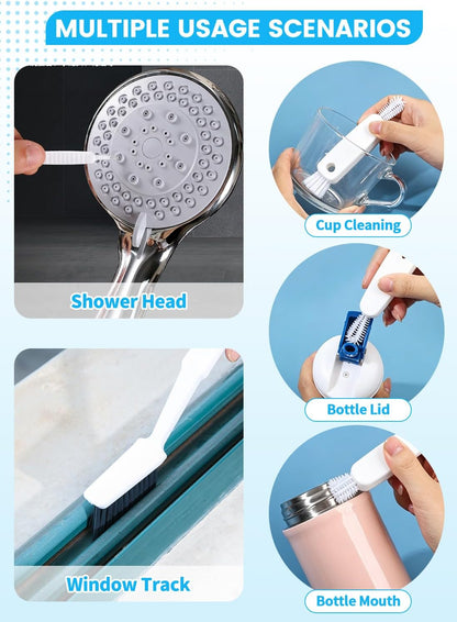 16Pcs Crevice Cleaning Brush Set, Hard Bristle Scrub Brushes Tools for Deep Cleaning Gap,Window Groove Cleaning Brush for Sliding Door, Sill, Tile Lines, Shutter, Corner, Sink, Teapot, Bottle (16 Pcs)