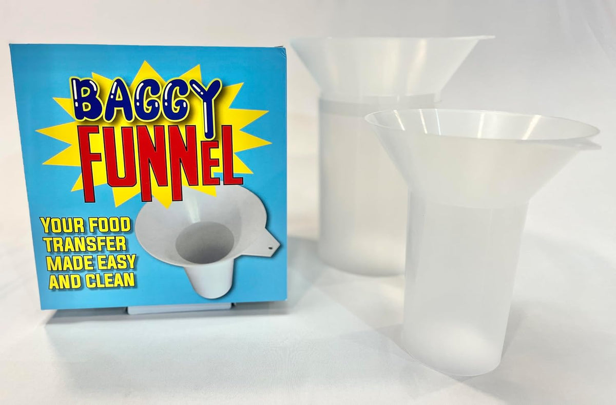 Best Food Transfer Tool for Easy Bagging and Storage, Quart and Gallon Size (White)