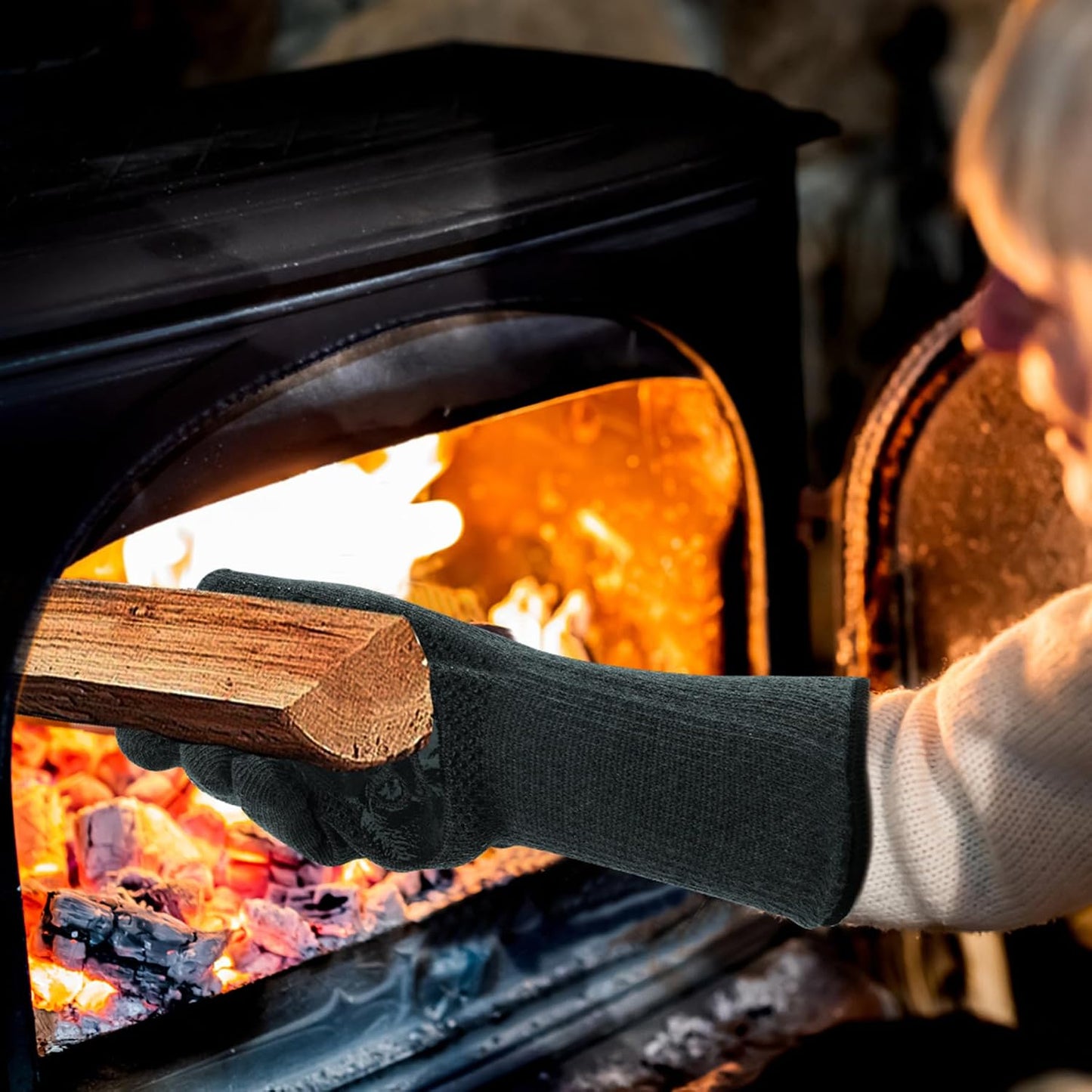 UBeesize Lengthen BBQ Gloves (Phoenix), 1472°F Heat Resistant Grill Glove, 14 inch Fireproof Oven Gloves for Cooking, Non-Slip Fire Glove for Grilling, Barbecue, Smoker, Baking, Frying